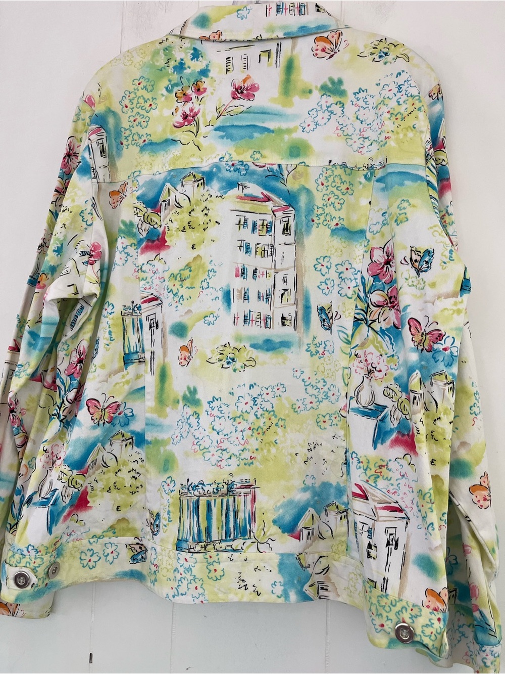 West Palm Scenic View Button-Front Colorful Jacket Resort Wear Size 2X - Picture 11 of 14